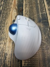Logi White TR0006 Trackball Mouse Ergonomic with USB Dongle **TESTED & WORKING** picture
