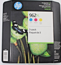 BRAND NEW HP 962XL 3-PACK Cyan Magenta Yellow Color Ink 3JB36BN Exp. 2/2028+ picture