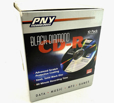 PNY Black Diamond CD-R 10 Pack 700MB 80 Min 20X Black Disc picture