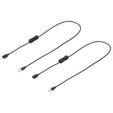 3.2ft USB 3.0 Extension Cable with Switch 2Pcs USB A Male to Female, Black picture
