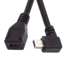 Cablecy 90 Degree Angled Mini USB 5Pin Male to Female Extension Cable for GPS picture