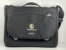 Tumi T3 Black Canvas Black Computer Messenger Bag Tavistock Cup Golf Embroidered picture