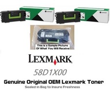 2 Used Genuine Lexmark 58D1X00 Toner Cartridge - 45% & 40% Toner - TESTED picture