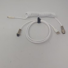 Custom Coiled Aviator Cable USB-C Mechanical PC Gaming Keyboard Cable GX12 6ft picture