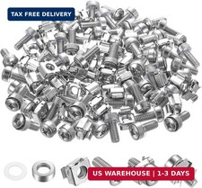 40 Pcs/20 Set Rack Mount Screws and Cage Nuts for Server Rack Cabinet, Silver Ca picture