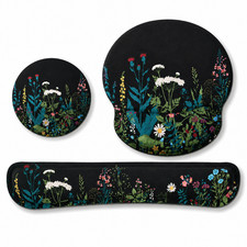 Ergonomic Wrist Rest Set Keyboard Mouse Support Pad with Cup Coaster Memory Foam picture