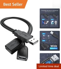 Effortless Dual USB Adapter: 1ft Length A Male to Two Female for Diverse Devices picture