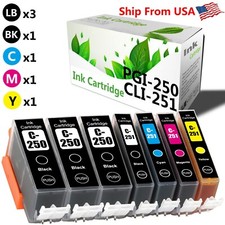 7 PK PGI250 CLI251 Ink Cartridge for Canon PIXMA MG5620 BK white MG6420 picture