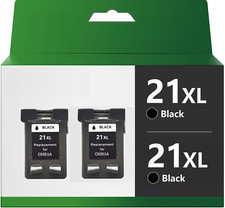 2PK Ink For HP 21XL C9351AN Black  Deskjet D1445 D1520 D1560 F325 J3640 21 picture