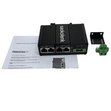 Industrial 95W PoE Injector 2-Port Gigabit Ethernet DIN Rail Adapter 802.3bt NEW picture
