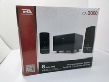 Cyber Acoustics CA-3000 powered 3pc SPEAKER SYSTEM 2.1  NEW 8W RMS - 16W peak picture