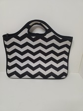 Macbeth Collection Black White Neoprene Laptop Sleeve MB-XL5CB Carry Handle picture