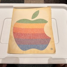 RARE Vintage Apple Computer Rainbow Logo Sticker Decal 13” Genuine 80s/90s Apple picture