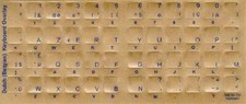 Belgian Keyboard Stickers w/ Reverse Print Blue Letter picture