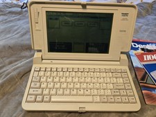 Tandy 1100FD Laptop Computer DeskMate Vntg '89  Boots with manuals cord disks  picture