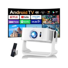 [Compatible with Netflix & Support 4K] 1080P HD Mini Projector Dual White picture