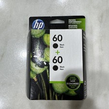 HP 60 Black Ink Cartridge 2 Pack CC640WN - Genuine Brand New 3/20 picture