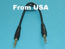 5-Pack 1 ft.  3.5mm Stereo TRS TRRS Male / Male Molded Short Jumper Audio Cables picture