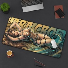 Lara Croft Desk Mat, Adventure Game Mouse Pad, Explorer Desk Decor picture