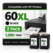 60XL Ink Cartridges 2Pack OF Black Ink Compatible For DeskJet C4680 C4780 D2530 picture