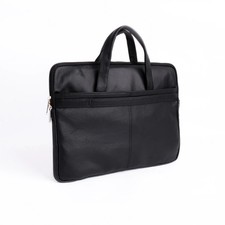Genuine Leather Slim Laptop Bag 16” MacBook Briefcase Shoulder Strap Work Office picture