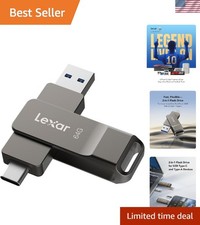 Durable 64GB USB 3.2 Jump Drive - Dual USB Type-C and Type-A, Titanium Grey picture