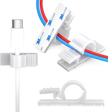 100Pcs Adhesive Cable Wire Clips White, Outdoor Cable Management Wire picture