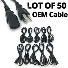 ⚡Branded LOT 50 6ft 3-Prong AC Power Cord Cable for Laptop PC Printers Scanners⚡ picture