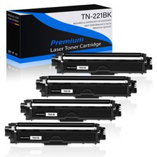4PK TN221BK TN221 Black Toner Cartridge for Brother MFC-9330CDW 9130CW HL-3140CW picture