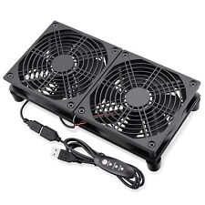Dual 120Mm 5V Usb Fans, 102Cfm Big Airflow Fan Cooling For Router Tv Box Micro picture