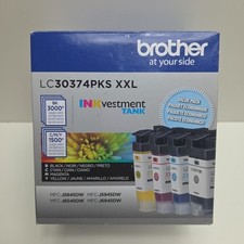 NEW GENUINE - BROTHER LC30374PKS XXL FULL SET INK CARTRIDGES LC3037 - 2028 picture