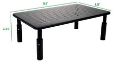 Adjustable height Ventilated Metal Platform Monitor Stand Black (2 Pack) picture