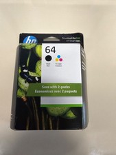 HP 64 Black & Tri-Color Ink Cartridge 2-Pack Combo Genuine OEM Exp MAR 2024 picture