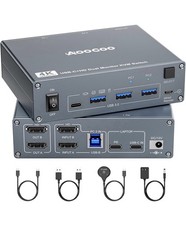 USB C KVM Switch 4K@60Hz,Dual Monitor USB C HDMI KVM Switch for 1 PC and 1 La... picture