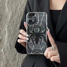 Luxury Hollow Hot Spray Bling 3D Spider Cover Case For 16 15 14 13 12 11 Pro Max picture