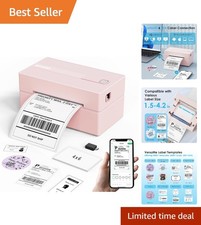 High-Speed Bluetooth Thermal Printer in Pink – Compatible with iPhone & Android picture
