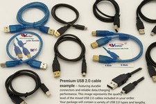USB 2.0 Cable Mixed Lot – 15 Pieces (Random Lengths & Types) picture