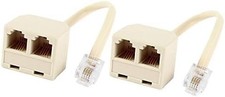 RJ11 Telephone Splitter 2 Pack, 6P4C 1 to 2 Way Line Splitter Adapter, Dual F... picture