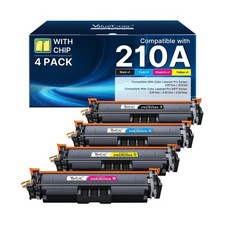 210A Toner Cartridges 4 Pack (with Chip) - Replacement for HP 210A 210X Toner... picture