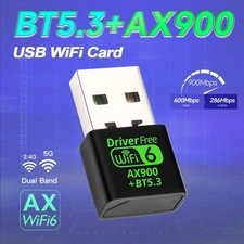 WIFI 6 Mini USB Bluetooth Adapter Dongle Dual Band for Windows PC 11/10 US picture