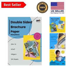100 Sheets Glossy Inkjet Paper 8.5x11 - Professional Quality for Brochures picture