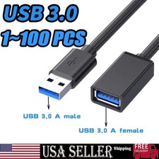 USB3.0 Extension Cable High Speed Extender Cord Adapter TypeA Male to Female LOT picture