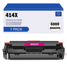 1PK W2023X Magenta Toner With Chip Fits HP 414X Laserjet Pro MFP M454dw M479fdw picture