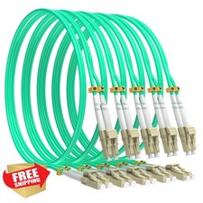 VIGTP 5x OM3 LC-LC Fiber Patch Cable 10m Aqua picture