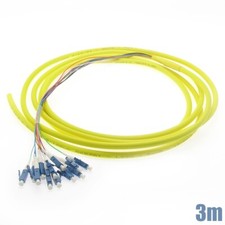 3M 12 Core LC UPC Single Mode Fiber Optic Optical Pigtail Cable Yellow picture