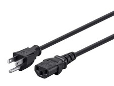 Monoprice 3ft 16AWG Power Cord Cable w/ 3 Conductor PC 3ft, Black picture
