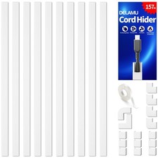 157in Cord Covers for Wall - Paintable Cable Hider, Wire Management Solution, Wh picture