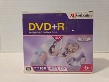 Verbatim DVD+R 4.7GB 16x AZO Recordable Media Disc - 19 Disc Slim Case Pack Of 5 picture