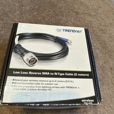 Trendnet TEW-L202 Reverse SMA Female To N-Type Male Cable 6.5ft Weatherproof picture