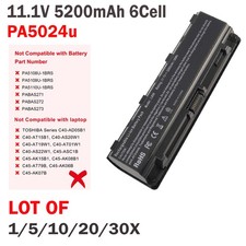 ❤️LOT 30X Battery PA5024U-1BRS For Toshiba Satellite C805 C850 PABAS260 5200mAh picture